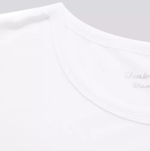 Nahaufnahme: Halsbereich Bambus T-Shirt Weiß